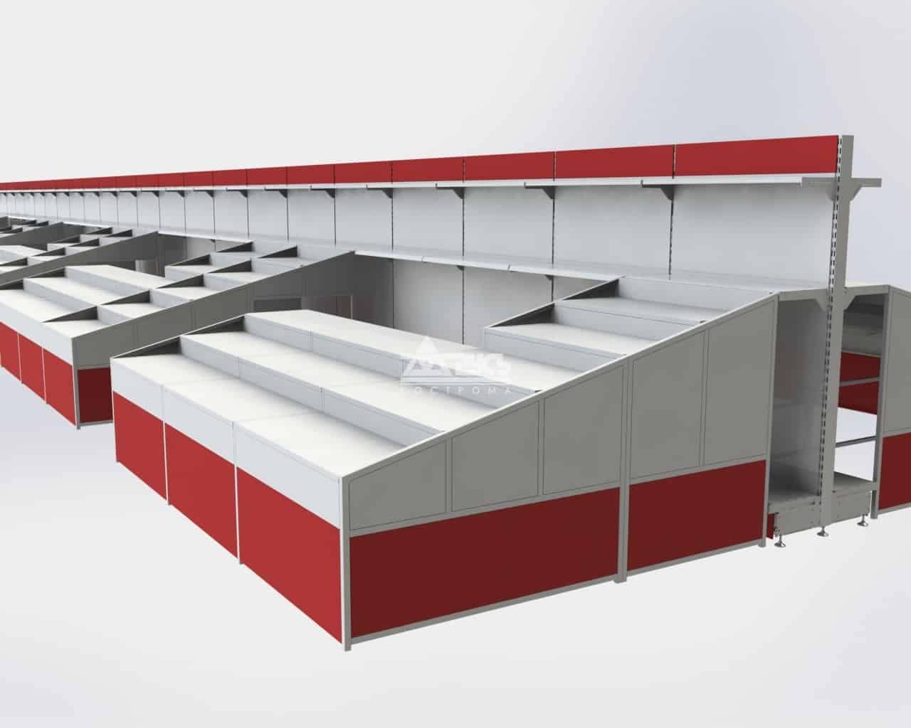 Овощной развал для рынка